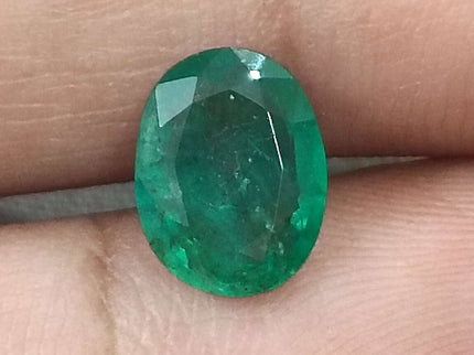 GSI Certified 1.71ct Medium Deep Green  Zambian Emerald,Natural Earth Mined Gemstone