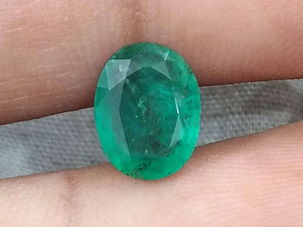 GSI Certified 1.71ct Medium Deep Green  Zambian Emerald,Natural Earth Mined Gemstone