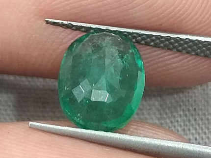 GSI Certified 1.71ct Medium Deep Green  Zambian Emerald,Natural Earth Mined Gemstone