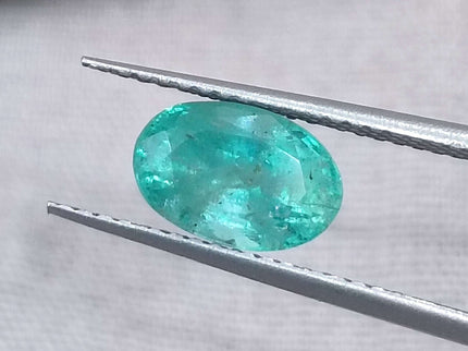 GSI Certified 1.43ct Mystic light bluish Green Russian Emerald