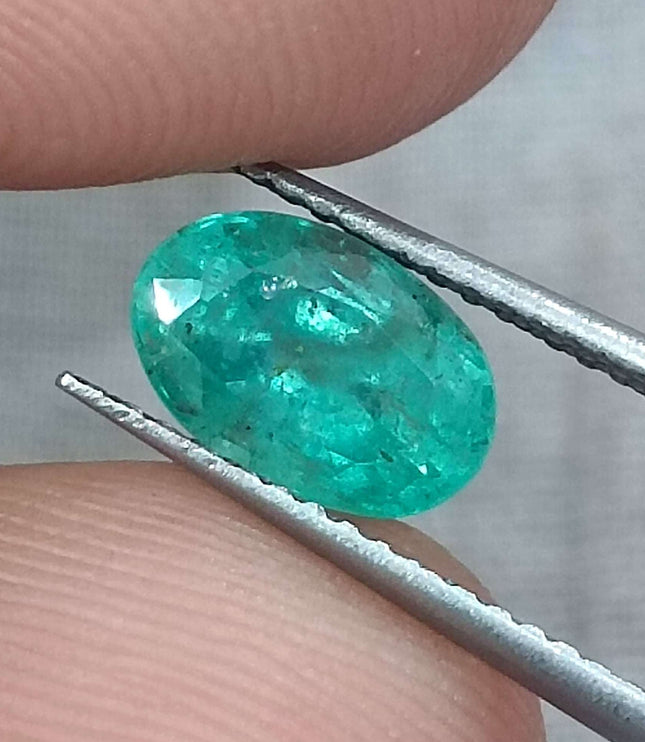GSI Certified 1.43ct Mystic light bluish Green Russian Emerald