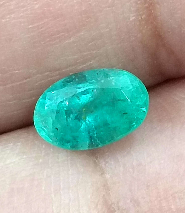 GSI Certified 1.43ct Mystic light bluish Green Russian Emerald
