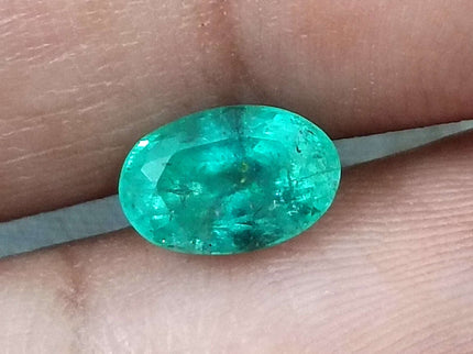 GSI Certified 1.43ct Mystic light bluish Green Russian Emerald