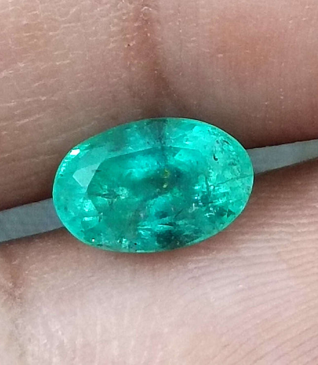 GSI Certified 1.43ct Mystic light bluish Green Russian Emerald