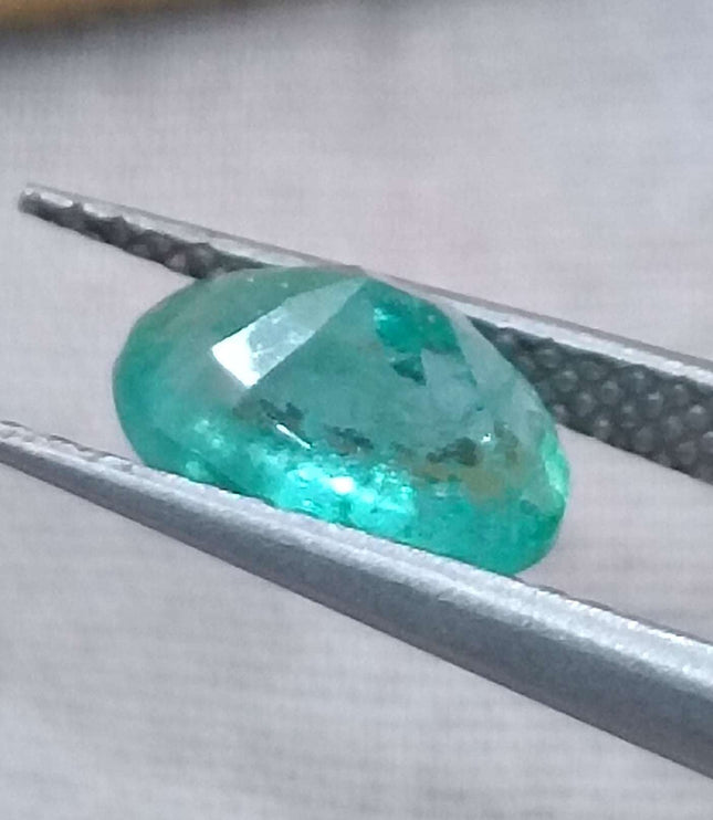 GSI Certified 1.43ct Mystic light bluish Green Russian Emerald