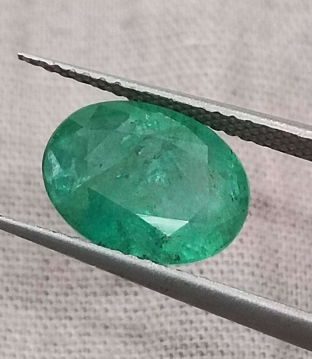 Zambian Emerald 2.76ct Certified Natural Oval Cut Medium Green Loose Gemstone