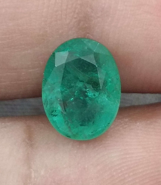 Zambian Emerald 2.76ct Certified Natural Oval Cut Medium Green Loose Gemstone