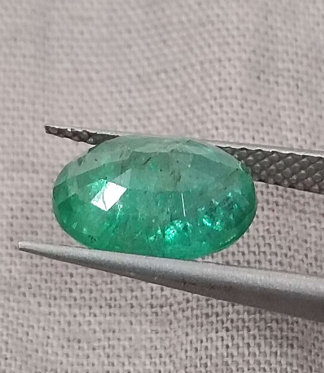 Zambian Emerald 2.76ct Certified Natural Oval Cut Medium Green Loose Gemstone