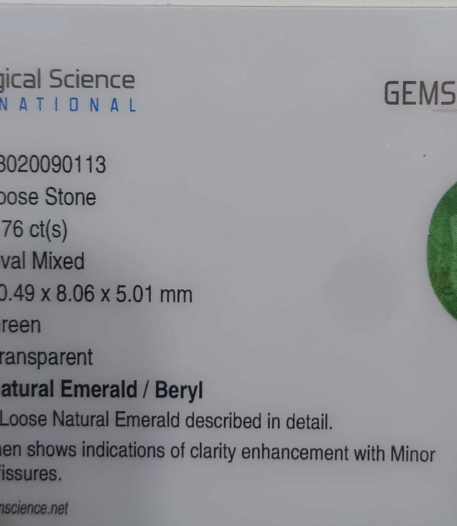 Zambian Emerald 2.76ct Certified Natural Oval Cut Medium Green Loose Gemstone