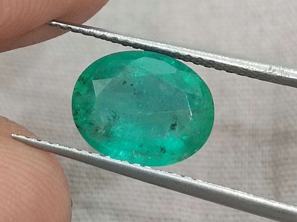 Natural Emerald 2.32ct Zambian Certified Sea Green Oval Cut Loose Gemstone