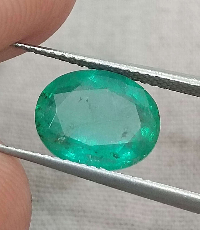 Zambian Emerald 2.32ct Natural Certified Sea Green Oval Cut Loose Gemstone