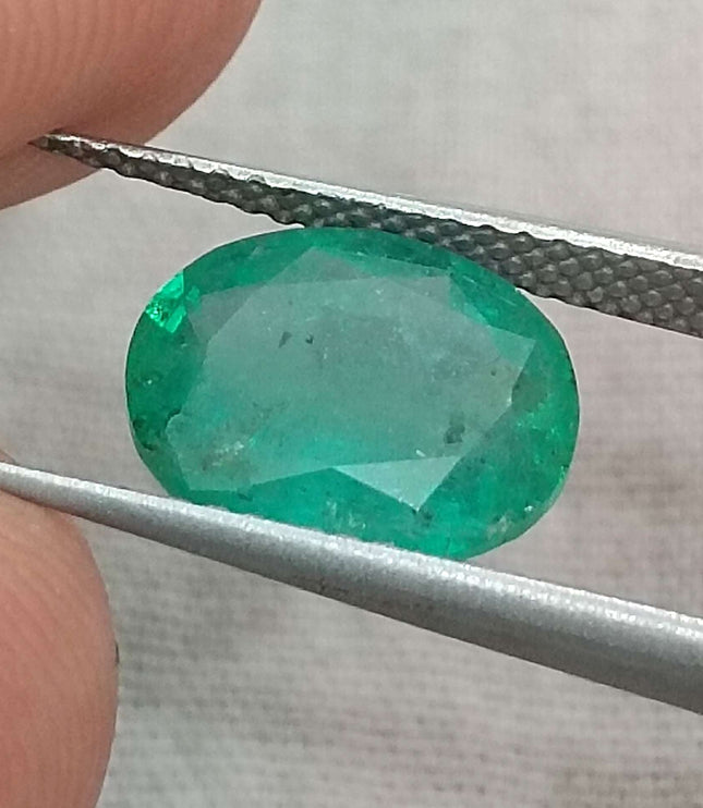 Zambian Emerald 2.32ct Natural Certified Sea Green Oval Cut Loose Gemstone