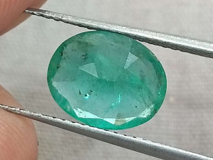 Natural Emerald 2.32ct Zambian Certified Sea Green Oval Cut Loose Gemstone