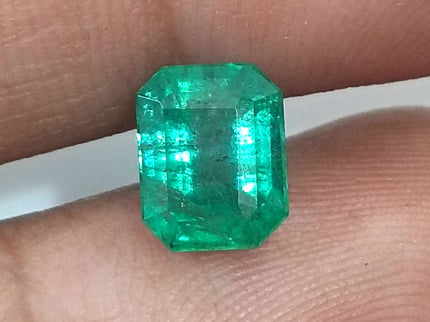 Zambian Emerald 2.21ct Certified Intense Green Octagon Cut Loose Gemstone