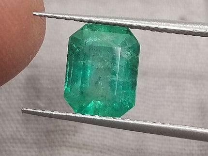 Zambian Emerald 2.21ct Certified Intense Green Octagon Cut Loose Gemstone