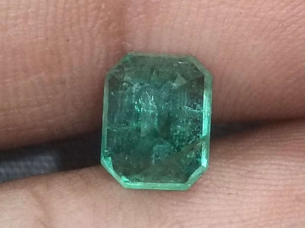 Zambian Emerald 2.21ct Certified Intense Green Octagon Cut Loose Gemstone