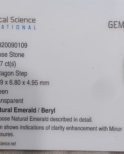GSI Certified 2.27ct Velvet Green Emerald