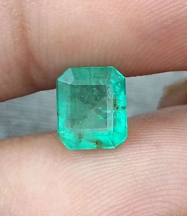 Zambian Emerald 1.68ct Certified Pastel Green Natural Gemstone