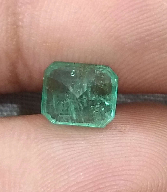 Zambian Emerald 1.68ct Certified Pastel Green Natural Gemstone