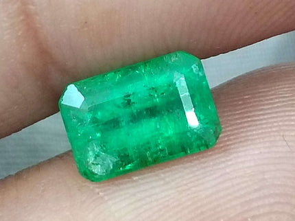 Panjshir Emerald 1.76ct Natural Velvet Green Certified Octagon Cut Loose Gemstone