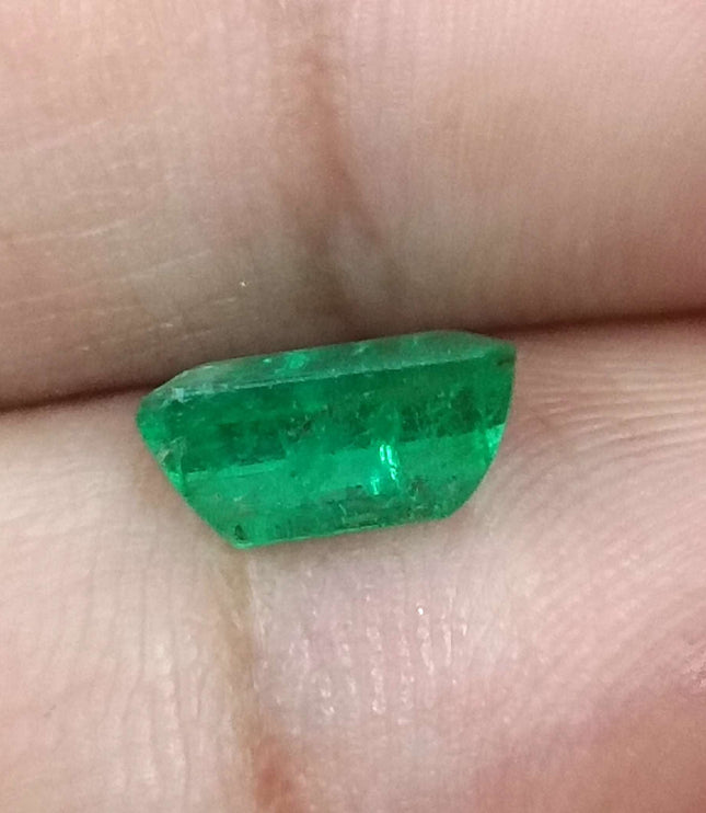 Panjshir Emerald 1.76ct Natural Velvet Green Certified Octagon Cut Loose Gemstone