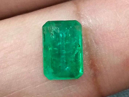 Panjshir Emerald 1.76ct Natural Velvet Green Certified Octagon Cut Loose Gemstone