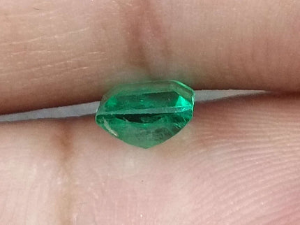 GSI Certified 0.81ct Panjshir Emerald Vivid Green Natural Loose Gemstone.