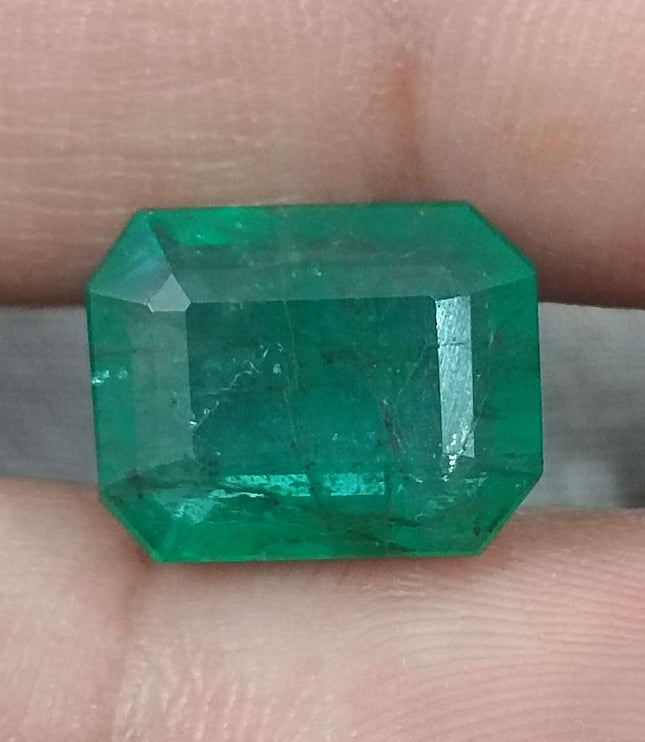 Natural Emerald 6.62ct Natural Medium Green Zambian Origin Loose Gemstone