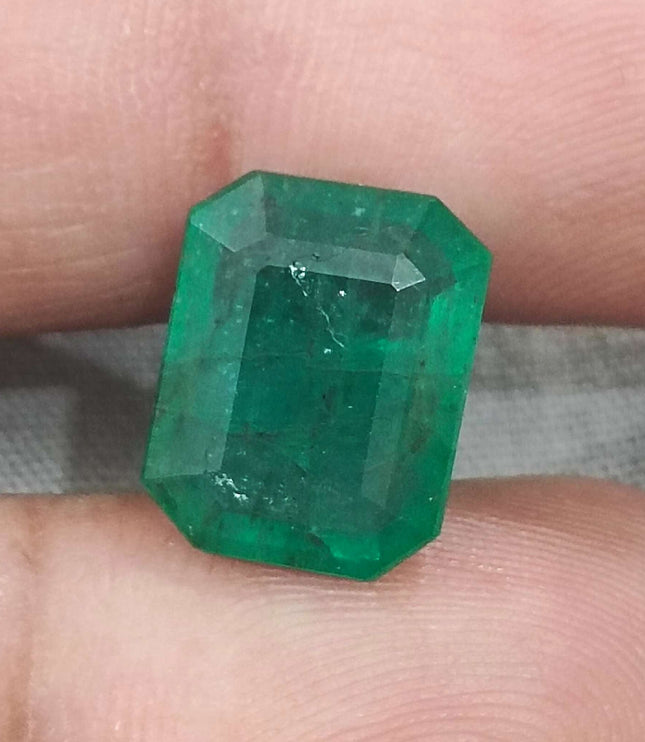 Natural Emerald 6.62ct Natural Medium Green Zambian Origin Loose Gemstone