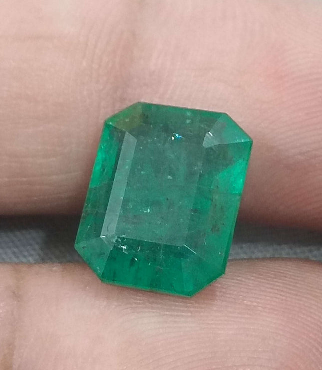 Natural Emerald 6.62ct Natural Medium Green Zambian Origin Loose Gemstone