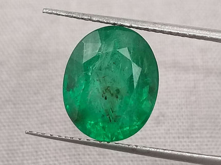 Zambian Emerald 4.71ct Certified Deep Golden Green Minor Oiled Loose Gemstone