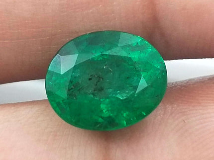 Zambian Emerald 4.71ct Certified Deep Golden Green Minor Oiled Loose Gemstone