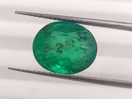 Zambian Emerald 4.71ct Certified Deep Golden Green Minor Oiled Loose Gemstone