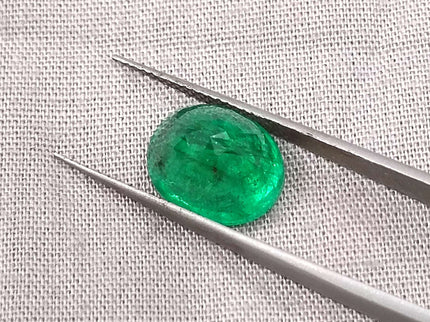 Zambian Emerald 4.71ct Certified Deep Golden Green Minor Oiled Loose Gemstone