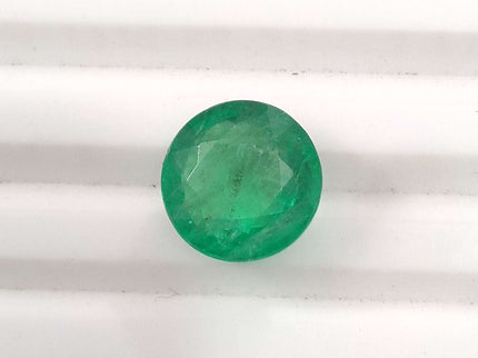 Zambian Emerald 3.28ct Natural Certified Round cut Medium Green Minor Oiled Gemstone