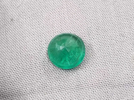 Zambian Emerald 3.28ct Natural Certified Round cut Medium Green Minor Oiled Gemstone