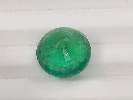 Zambian Emerald 3.28ct Natural Certified Round cut Medium Green Minor Oiled Gemstone