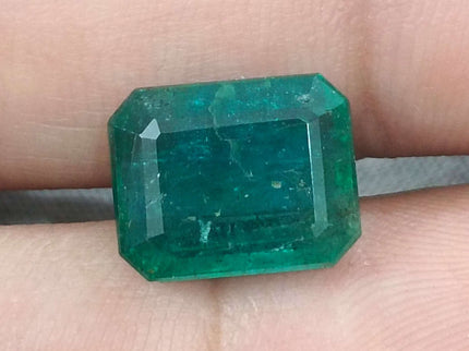 Zambian Emerald 6.19ct Natural Medium Green Octagon cut Stone