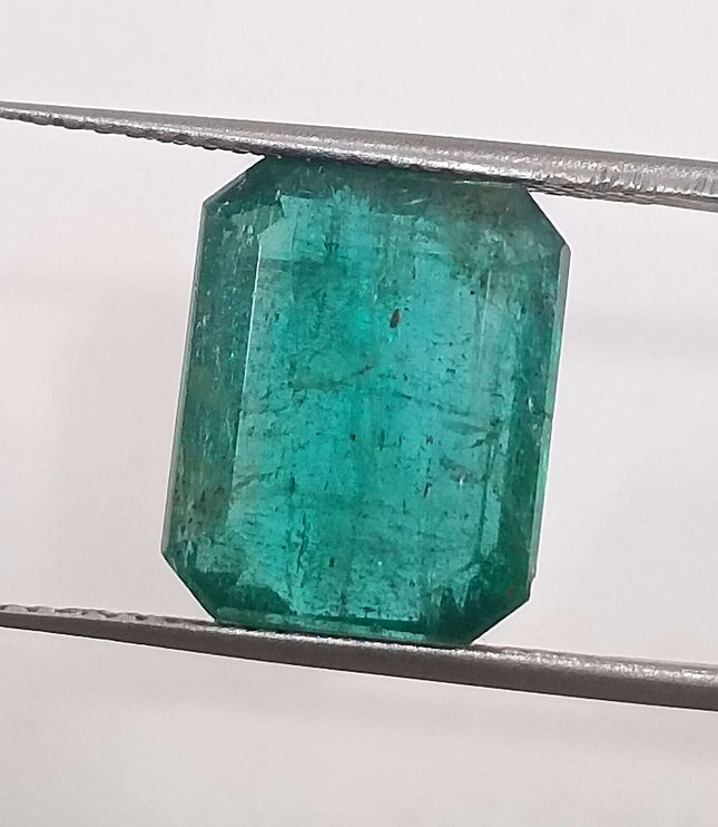 Zambian Emerald 6.19ct Natural Medium Green Octagon cut Stone