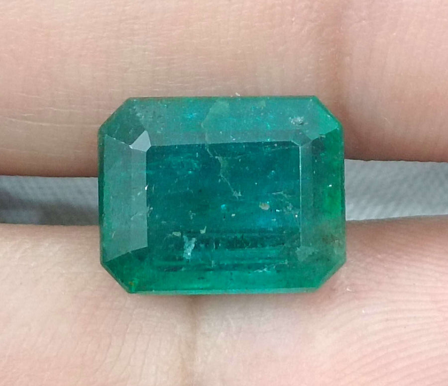 Zambian Emerald 6.19ct Natural Medium Green Octagon cut Stone
