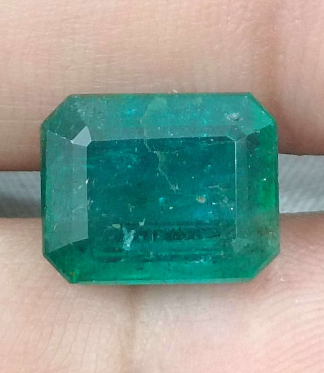 Zambian Emerald 6.19ct Natural Medium Green Octagon cut Stone