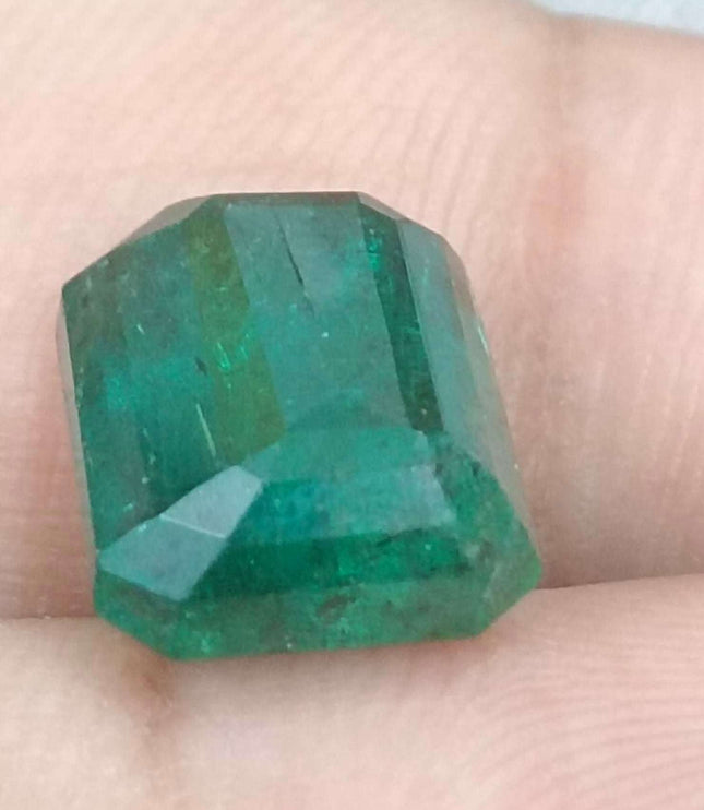Zambian Emerald 6.19ct Natural Medium Green Octagon cut Stone