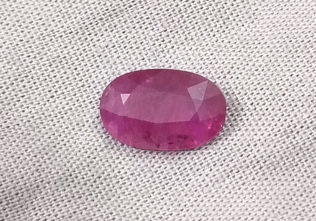GSI Certified 2.38ct Purplish Red Ruby, Natural Untreated Gemstone