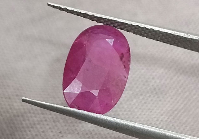 GSI Certified 2.38ct Purplish Red Ruby, Natural Untreated Gemstone