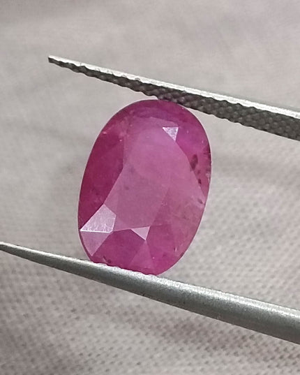 GSI Certified 2.38ct Purplish Red Ruby, Natural Untreated Gemstone