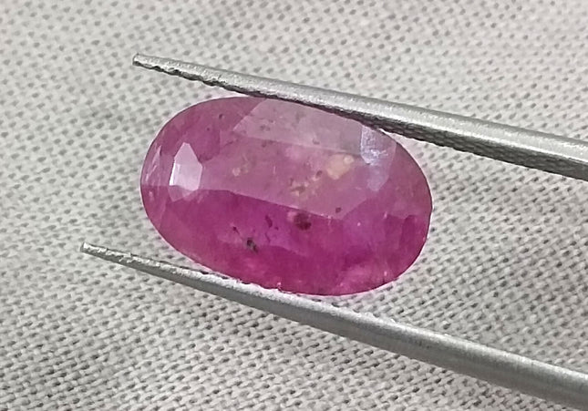 GSI Certified 2.38ct Purplish Red Ruby, Natural Untreated Gemstone
