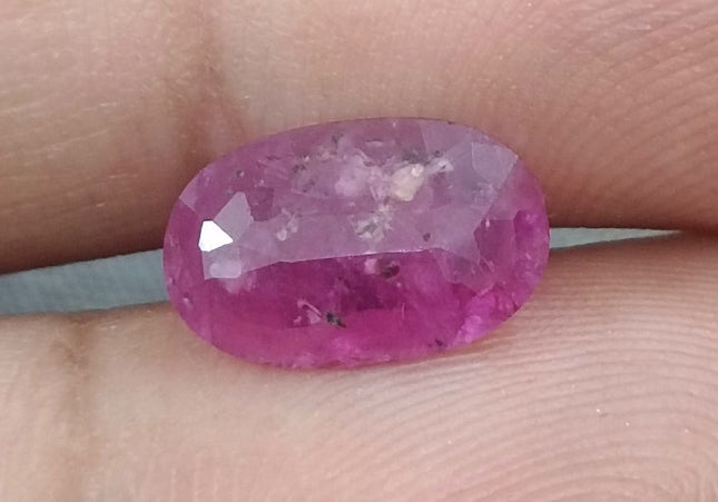 GSI Certified 2.38ct Purplish Red Ruby, Natural Untreated Gemstone