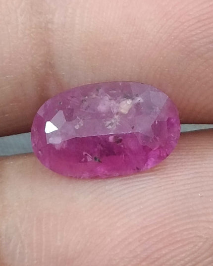 GSI Certified 2.38ct Purplish Red Ruby, Natural Untreated Gemstone