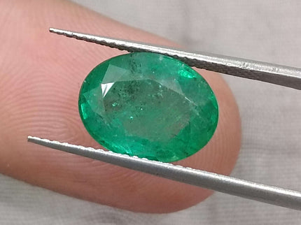 Zambian Emerald 3.92ct Certified Natural Medium Intense Green Oval Cut Loose Gemstone