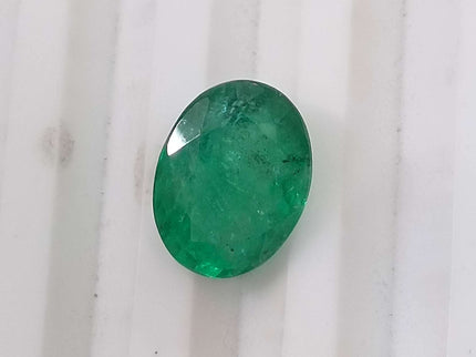 Zambian Emerald 3.92ct Certified Natural Medium Intense Green Oval Cut Loose Gemstone